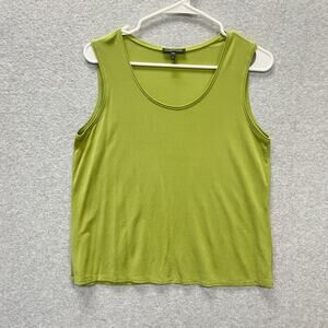 Eileen Fisher Top Womens PL 100% Silk Tank Shell Minimalist Neutral Layering